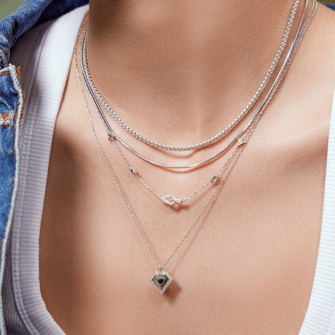Silver Geometric Necklace